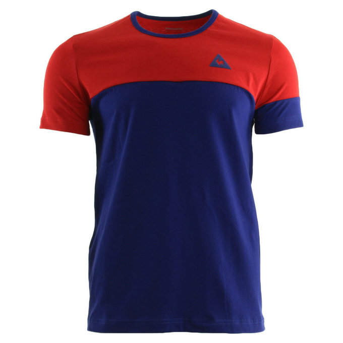 Le Coq Sportif Merrela Tee Ss M Pur Rouge Ultra Blue Rouge T-Shirts Manches Courtes Homme